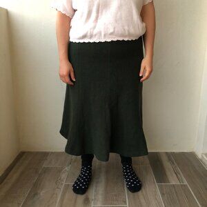 NWOT Lauren Ralph Lauren Wool Long Green Skirt Size 8